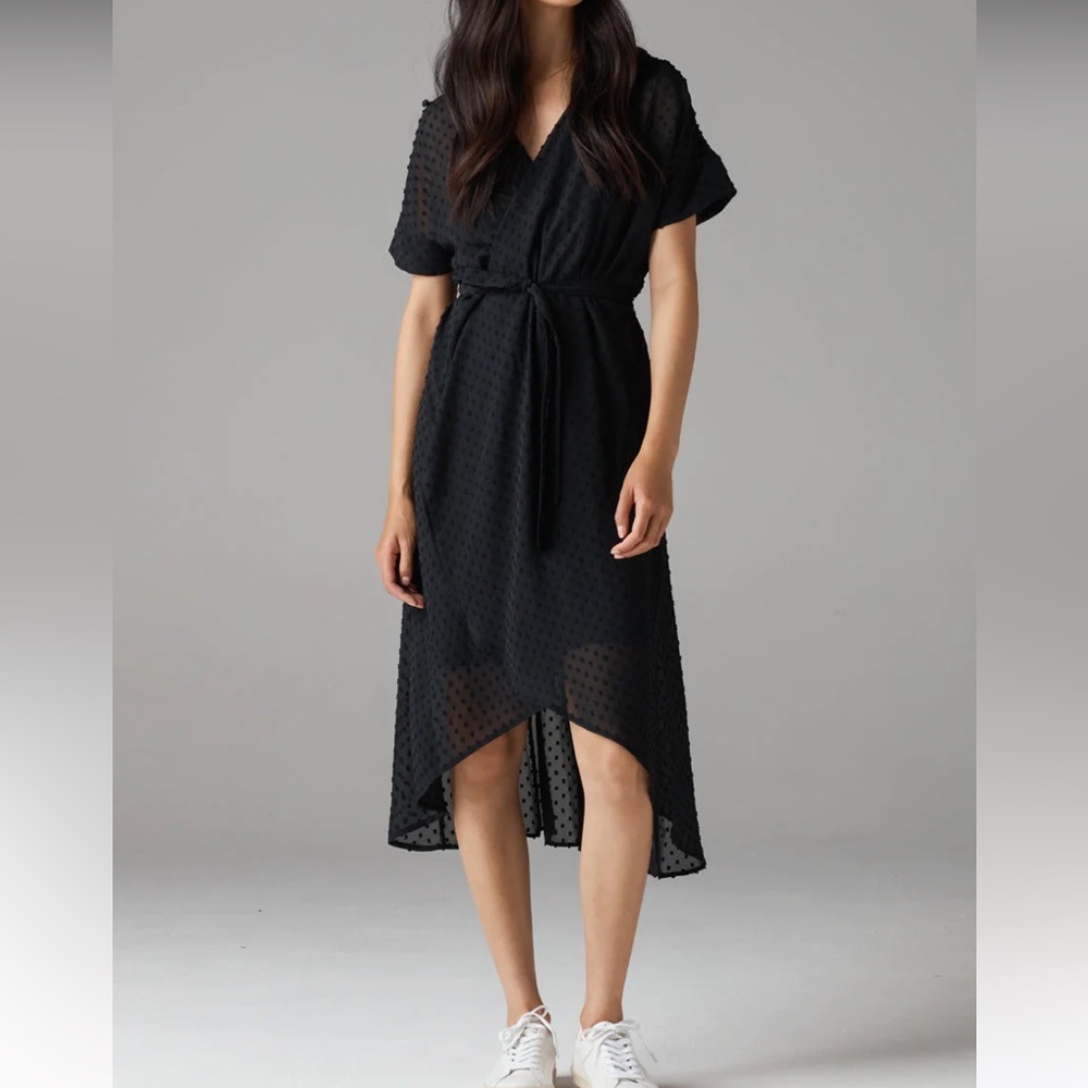 Vetta capsule polka dot midi black dress - convertible, 2 dresses in one